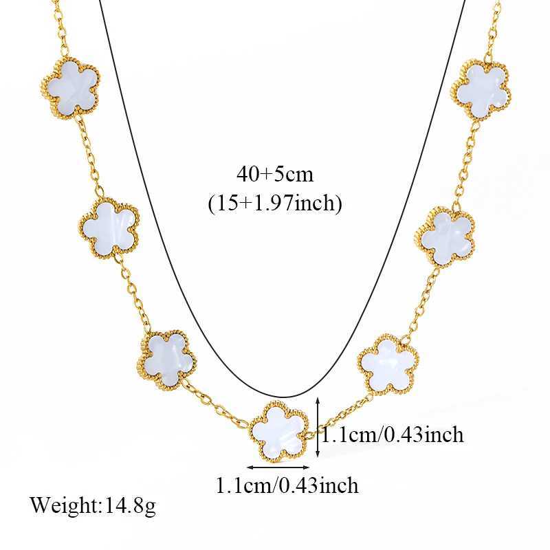 EILIECK 316L stainless steel white plum blossom necklace womens fashion party gift necklace chain jewelry X241123