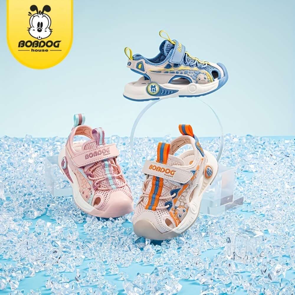 BOBDOG House Girl's Trendy Close Toe Breathable Sandals Comfy Durable Beach Water Shoes for Kid's Outdoor Activities, Summer BJ22655