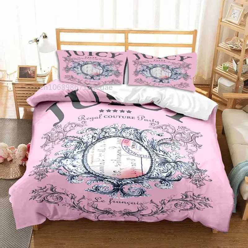 Bedding sets Juicy Couture All Season Twin Bedding Set 3 Piece Comforter Set Bed Duvet Cover Double King Comforter Cover T240422