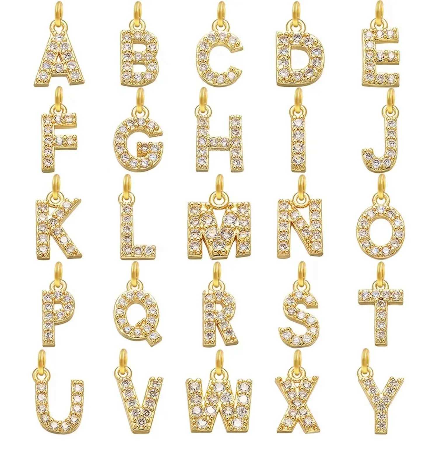New A-Z Initial Zircon Letter Pendant Necklaces for Women 18K Gold Plated Copper Necklace High Quality Statement Jewelry GiftsX241123