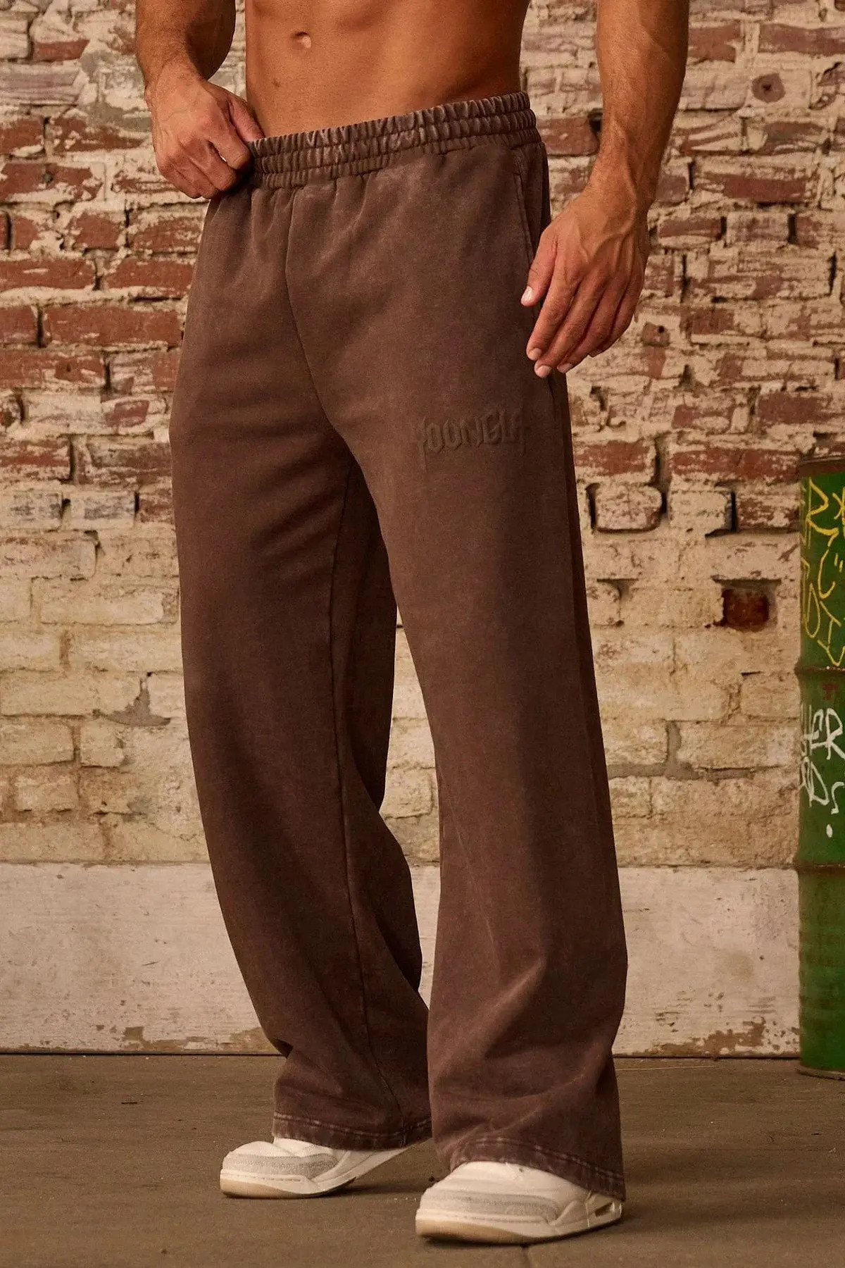 American Autumn and Winter Sweatpants Mens Fitness Loose Heavy Weight Cotton foam Printed Casual Pants 241121
