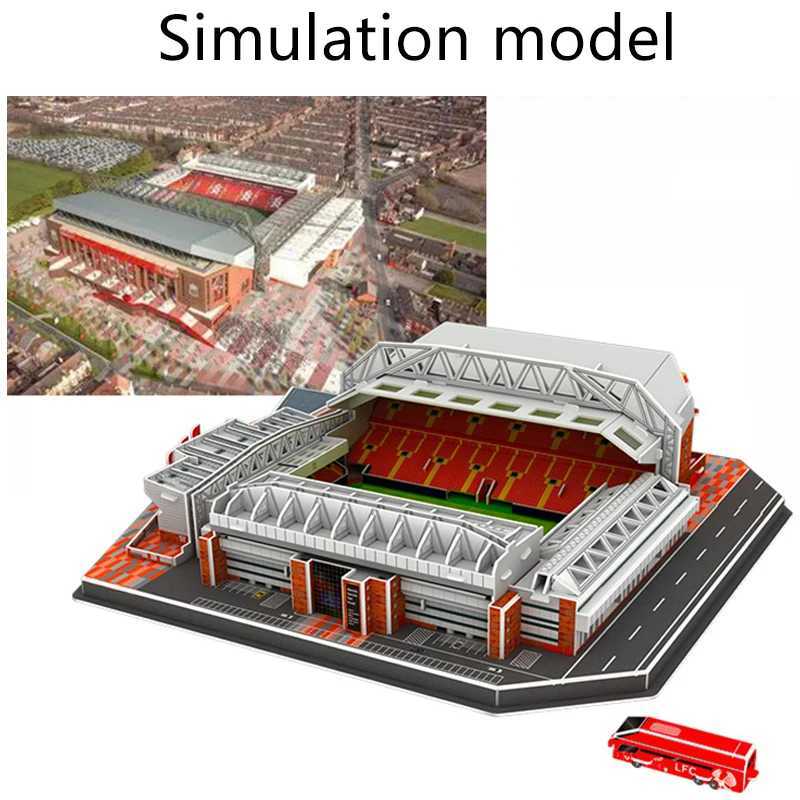 Desktop Ornaments Football Field Model Fans Souvenir DIY Paper Puzzle Table Games 3D Building Stadium Assembly Simulation TMZ X241122