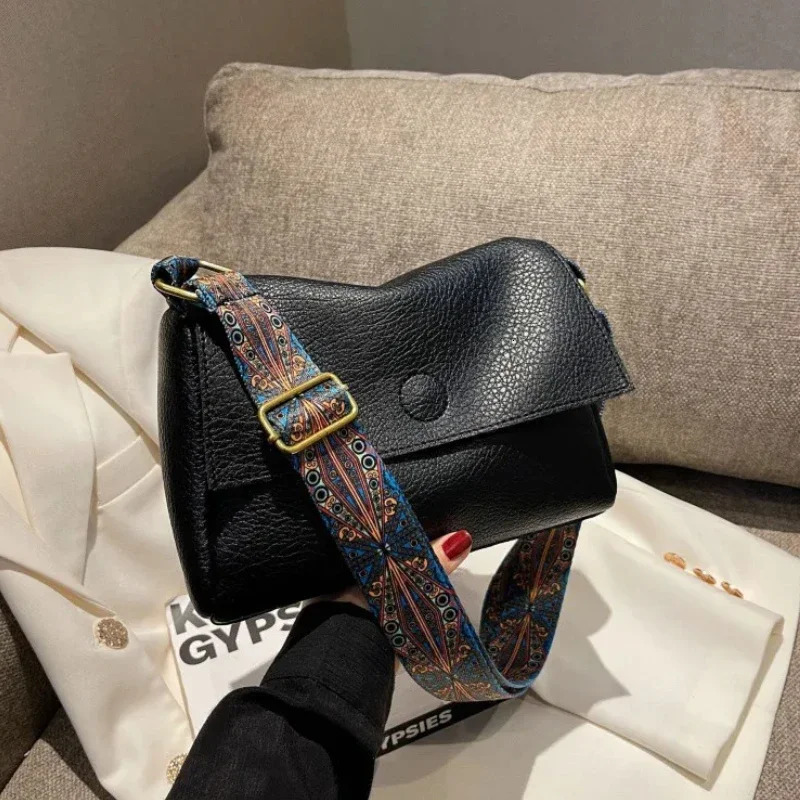 Solid Leather Tote Crossbody Bag for Women 2023 Tend Female Simple Shoulder Side Quality Handbags and Purses 240415