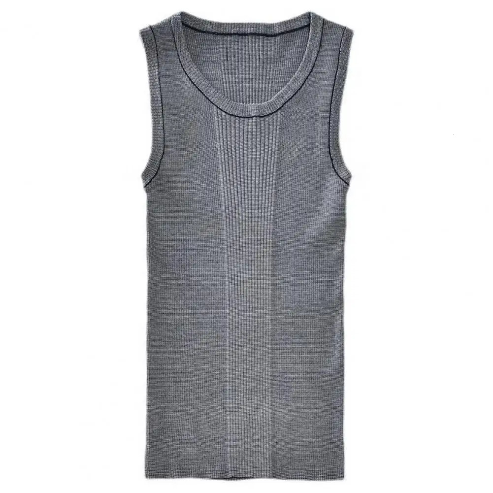 Men Summer Vest Sleeveless Roun Neck Slim Fit Ribbed Knitted Elastic Breathable Casual Activewear Workout Fitness Gym Tank Top 240415