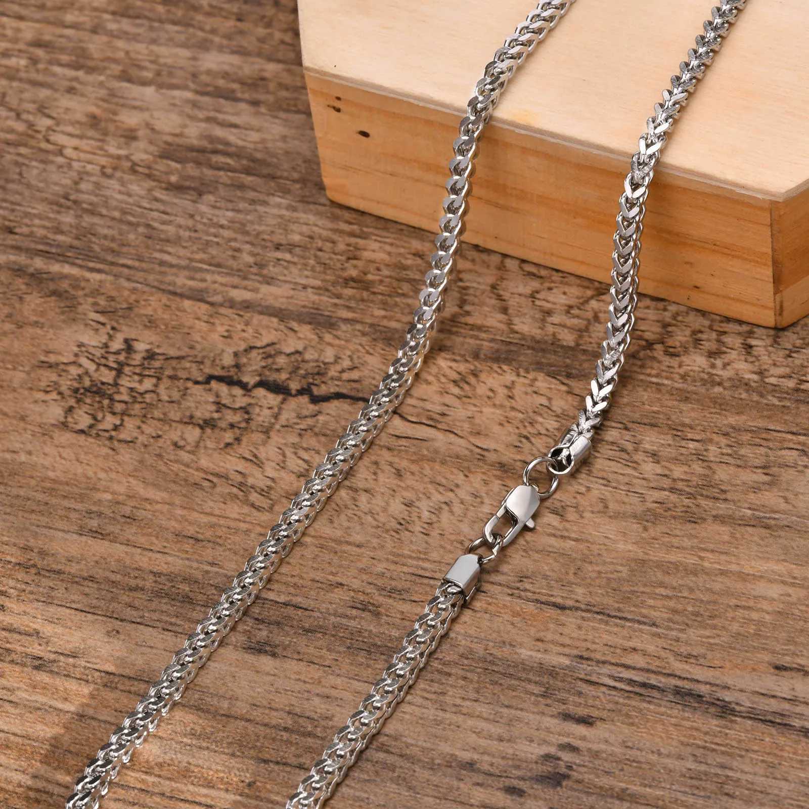 Franco Chain Necklace for Men Boys3mm Thick Stainl Steel NecklaceMale Chain Jewelry GiftsX241123