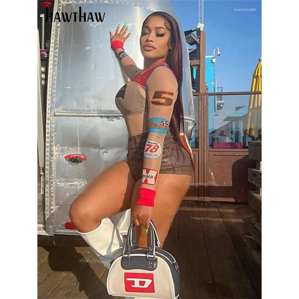 Women's T Shirts Women Fashion Long Sleeve Mesh Printed Graphic Shirt Tops Tees 2023 Summer Clothes Wholesale Items For Business