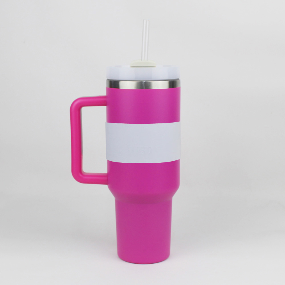 Ready To Ship 40oz Tumblers H2.0 Stainless Steel Cups Silicone handle Lid Straw 2nd Generation Car 40 oz mugs Water Bottles 20 color