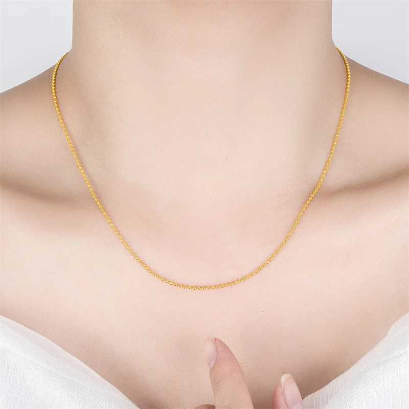 New necklace 18k gold necklace lamp bead gold chain womens jewelry necklace wedding party gift jewelry lobster buckle X241123