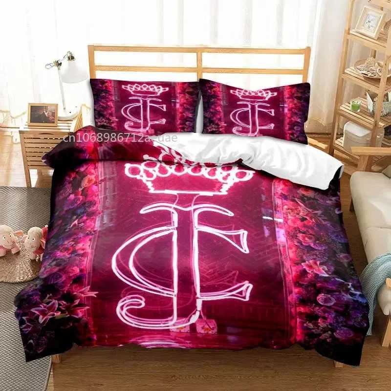 Bedding sets Juicy Couture All Season Twin Bedding Set 3 Piece Comforter Set Bed Duvet Cover Double King Comforter Cover T240422