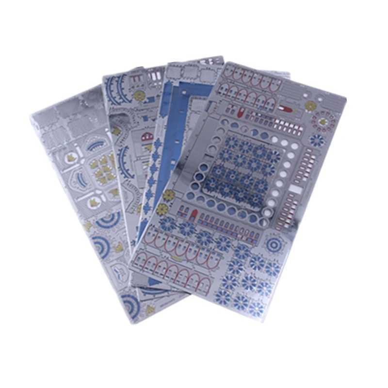 Microworld 3D metal puzzle blue mosaic building model DIY 3D laser cutting puzzle model nano puzzle toy adult gift X241122