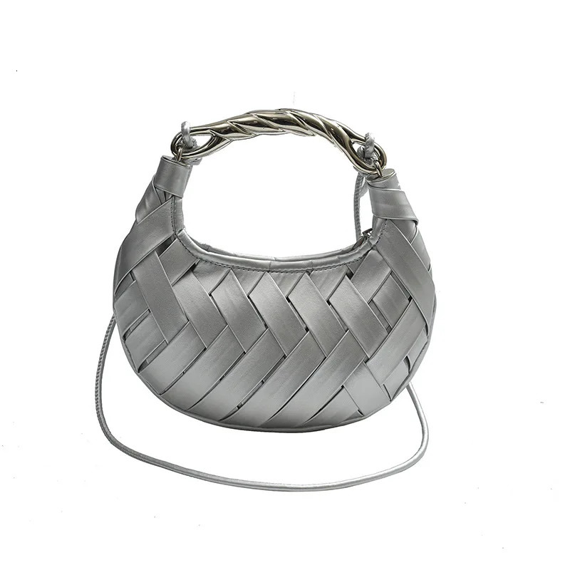 leather woven shoulder cross body European and American trend texture fashion garbage bag