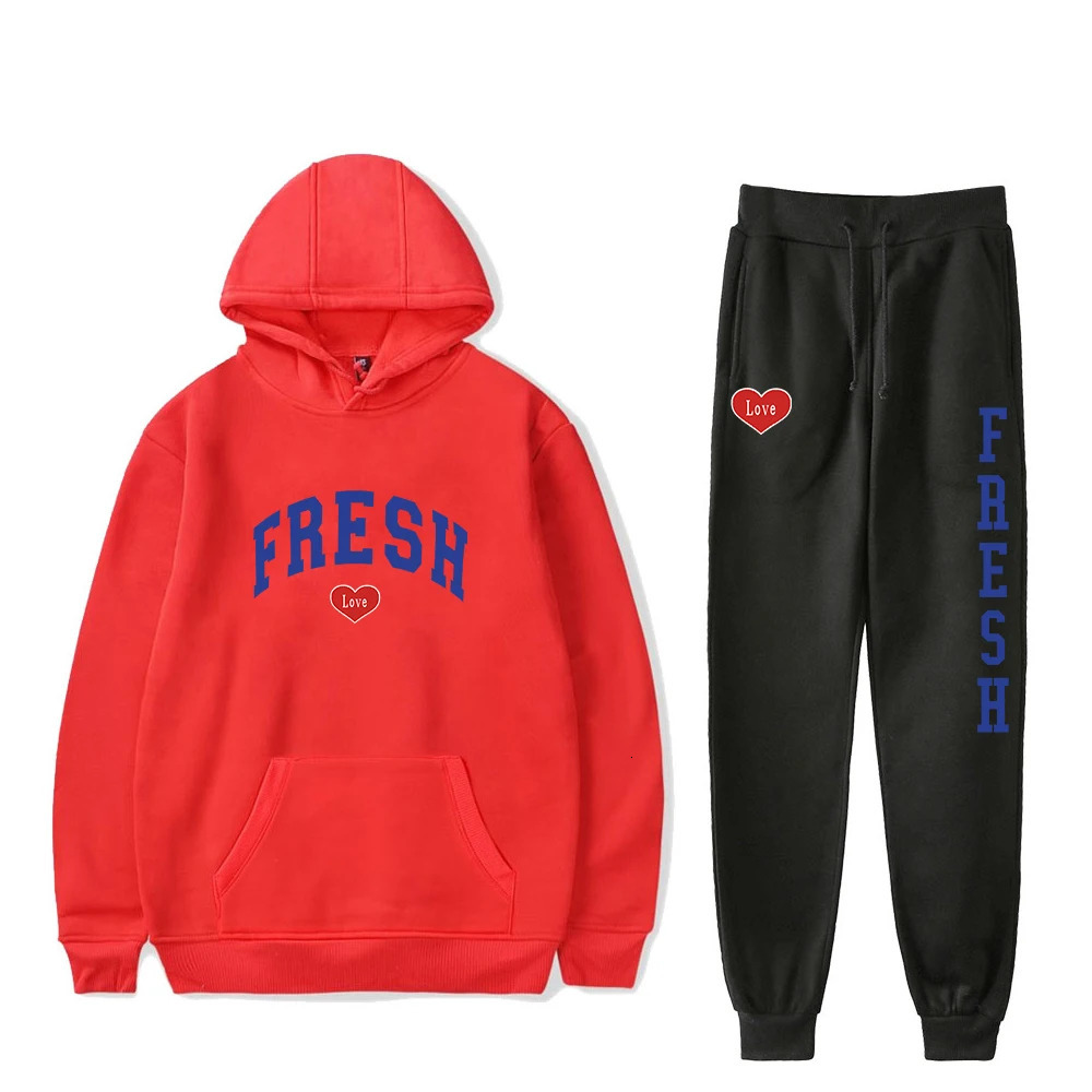 Sturnio Triplets Hoodie Jogging Pants Two Piece Set SweatshirtSweatpants Fresh Love Fashion Mens Set 241121