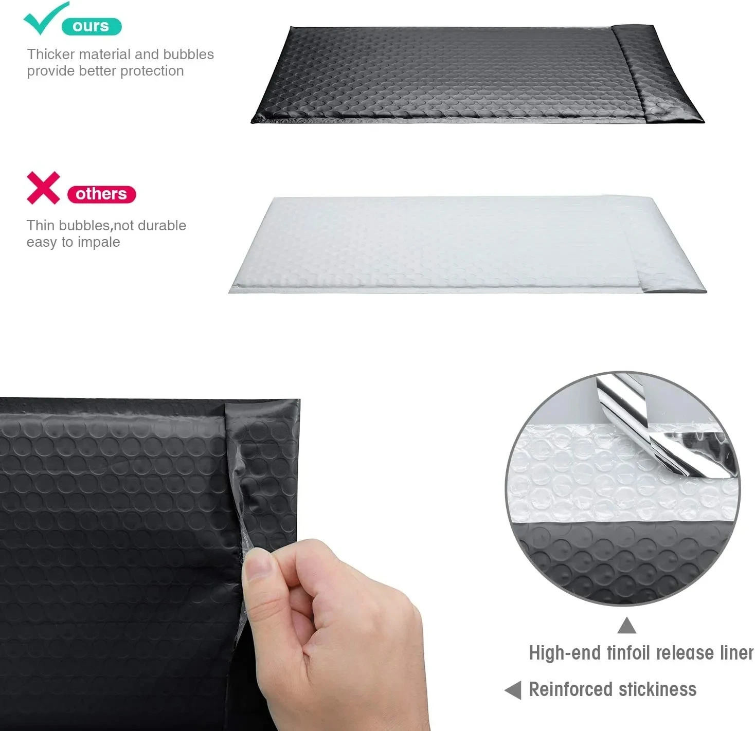 100 black bubble wrap envelopes mail envelopes plastic green envelopes for transportation self sealing bubble bag filling 241121
