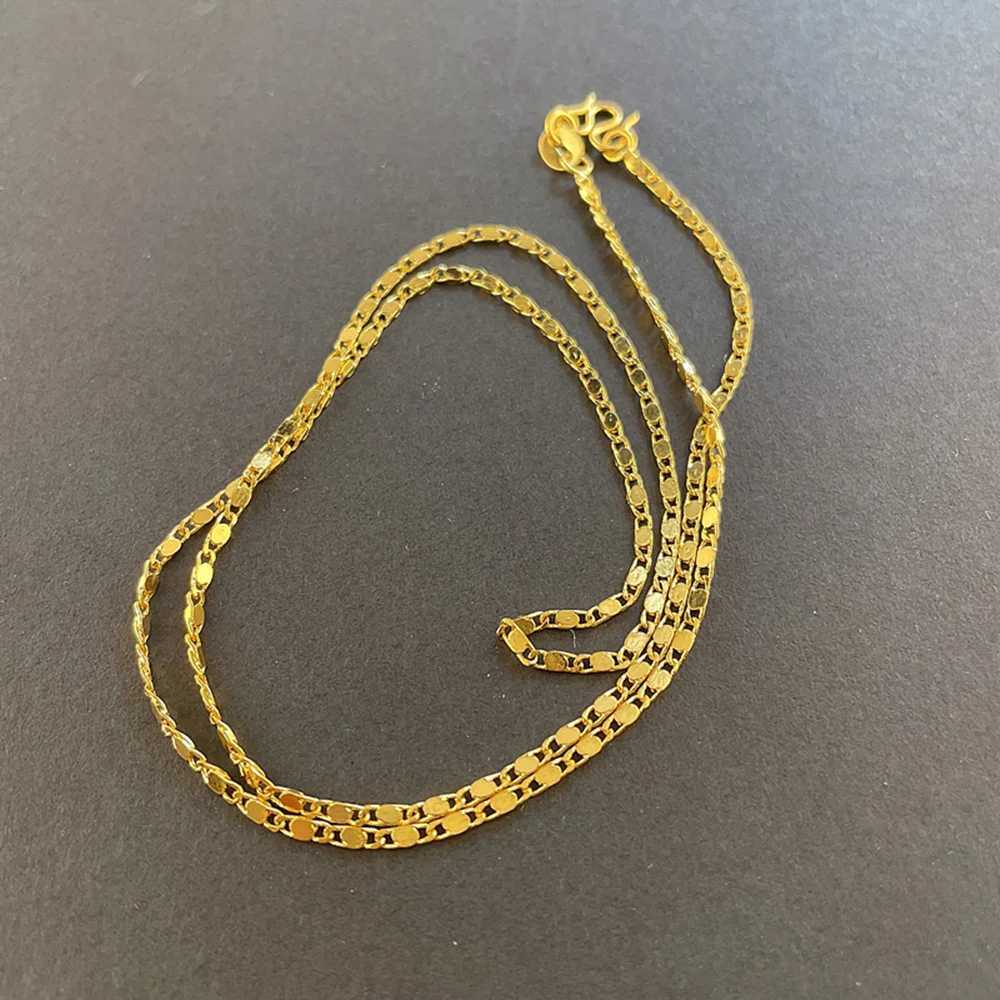 24K gold necklace with gold-plated blade chain belt chain Kravik chain womens necklace 45CM/50CM X241123