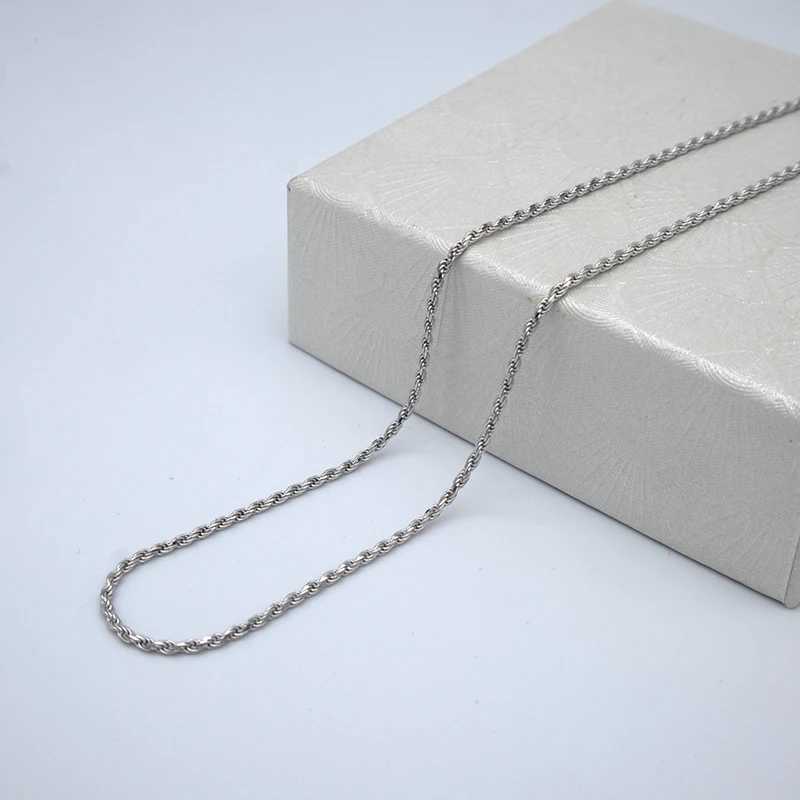 MIQIAO 925 Pure Silver Rope Chain White Gold Rose Gold Color Length 40 45 50 55 60 65 70 80 cm Width 1.0 1.5 2.3 MM Mens Necklace X241123