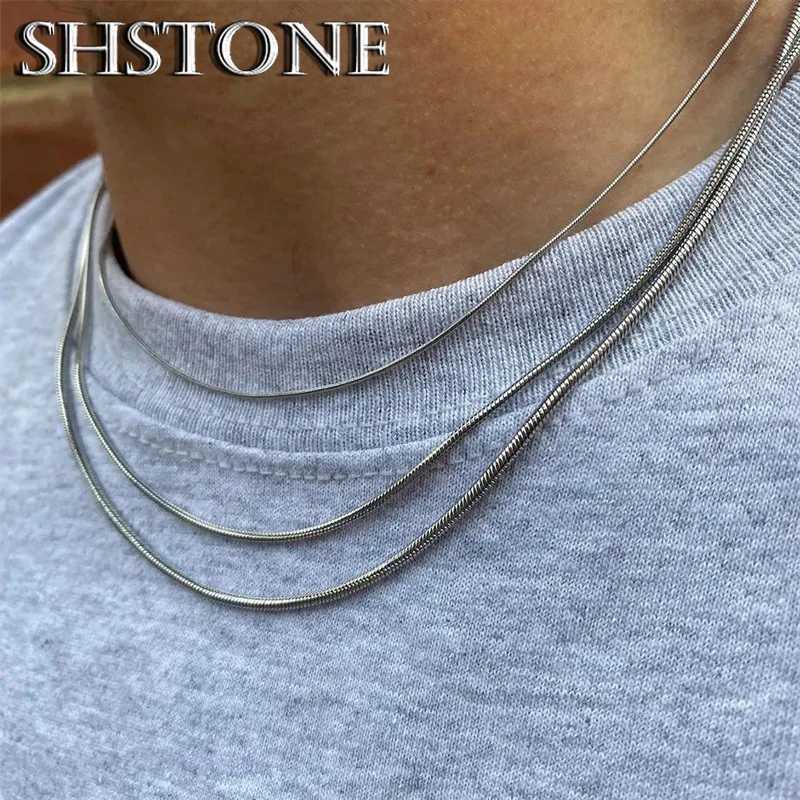 925 sterling silver 18K gold snake chain womens 1mm 2mm 3mm necklace mens rope chain jewelry noble womens long chain necklace X241123