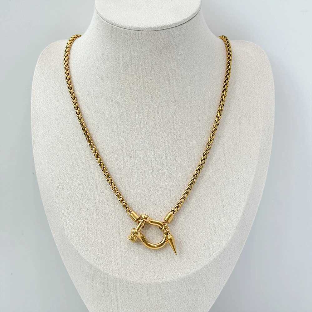 Oil free waterproof jewelry 18K gold-plated stainless steel rope chain necklace two tone necklace YF3383 X241123