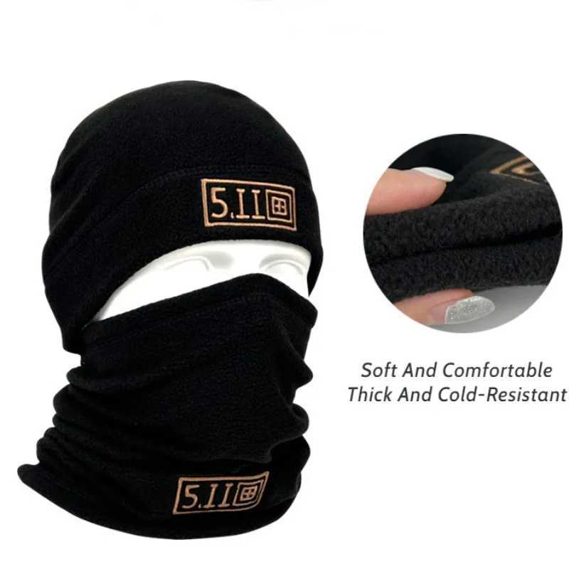 Tactical Fleece Hat Scarf Set Thermal Head Cover Winter Warm Balaclava Face Mask Sports Cycling Bonnet Neck ProtectorW250512