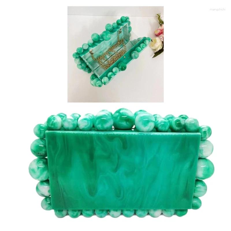 Evening Bags Acrylic Clutch Purse For Women Marbling Handbag Crossbody Bag Party