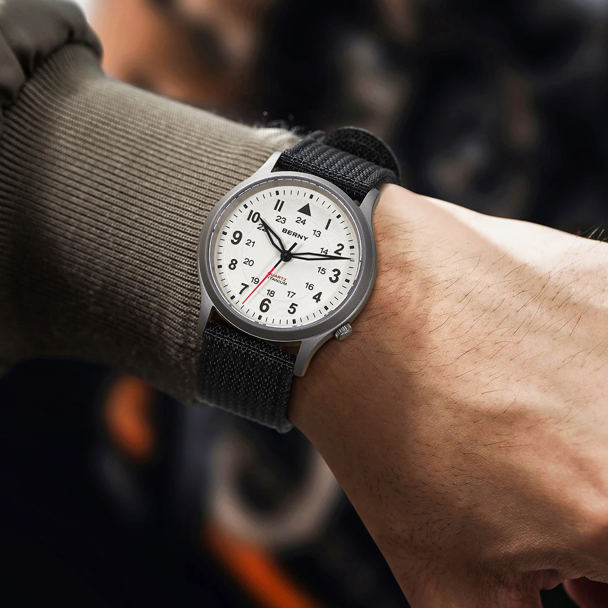 BERNY Men Wristwatch Japanese Quartz Movement Sapphire Glass Super Luminous 5Bar Outdoor Casual Sport Field Pilot Watch 240419