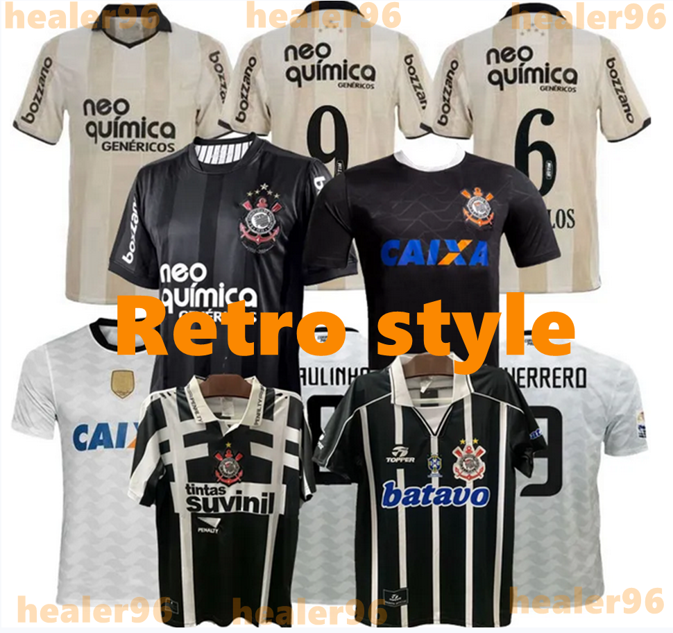 Corinthianss Retro vintage soccer Jersey PAULINHO GUERRERO CESAR R.CARLOSclassic 1990 94 96 95 97 98 99 08 09 10 11 12 Corinthian football camisa Corinth shirts