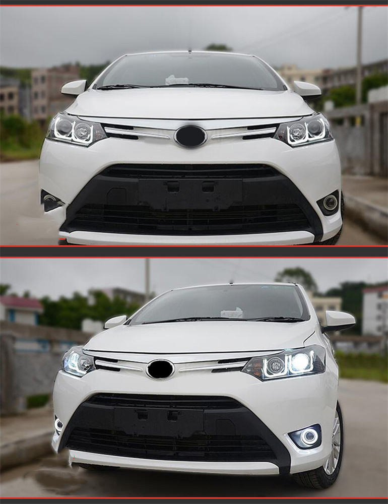 LED Headlight for Toyota Vios 2008-20 16 LED Headlights Signal Lights Day Running Light DRL Angel Eyes