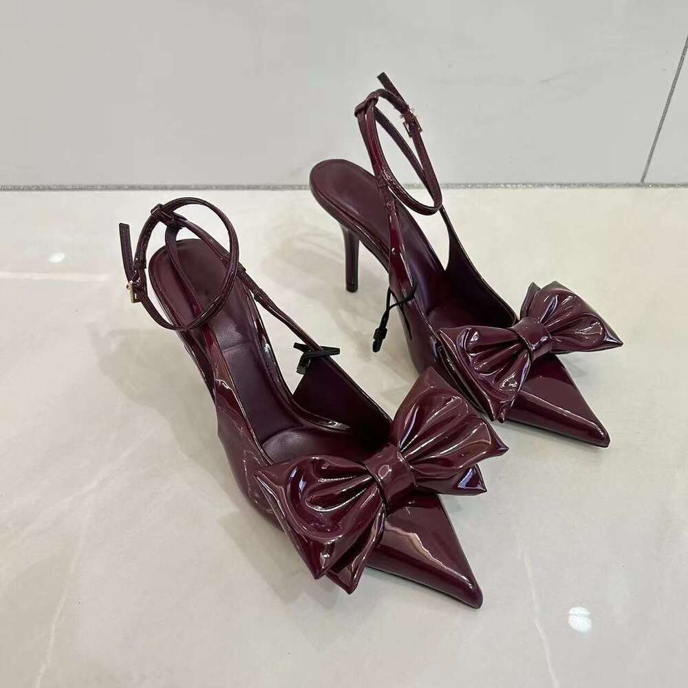 LITTLETON 2025 Heels Women's Red Leather Pointed Toe High Heels for Autumn Weddings and Careers