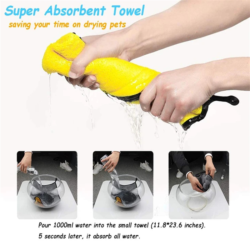 Nanofibers Quick Dry Super Absorbent Microfiber Dog Bath Towel for Small Medium Large Dogs Cats