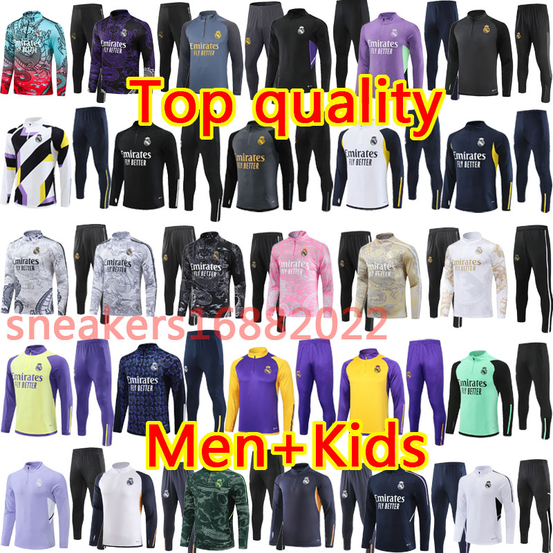 2024 25 chandal Real madrids Tracksuit soccer TRAINING 22 23 24 VINI JR BELLINGHAM CAMAVINGA men and kids kit football Tracksuits survetement suit jacket Sportswear