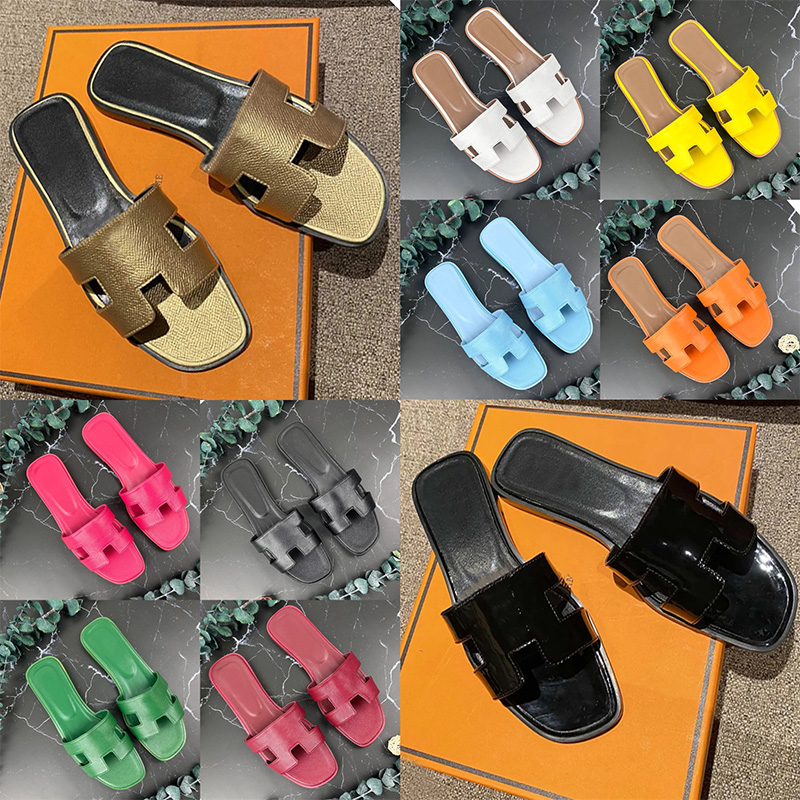 2024 New Style Best Quality Designer sandal lady Outwear Leisure Vacation beach slides flat bottom Slippers fashion Genuine Leather Slippers for Women size 35-42