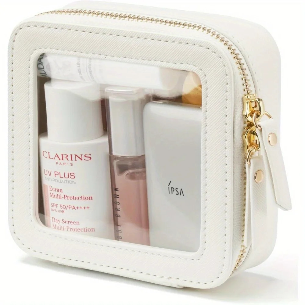 Small Cosmetic Bag for Purse Mini Makeup Cute Clear Pouch Travel Organizer Case Toiletry Waterproof Square Zipper 241115