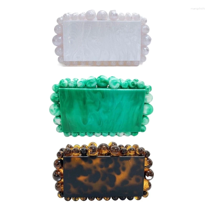 Evening Bags Acrylic Clutch Purse For Women Marbling Handbag Crossbody Bag Party