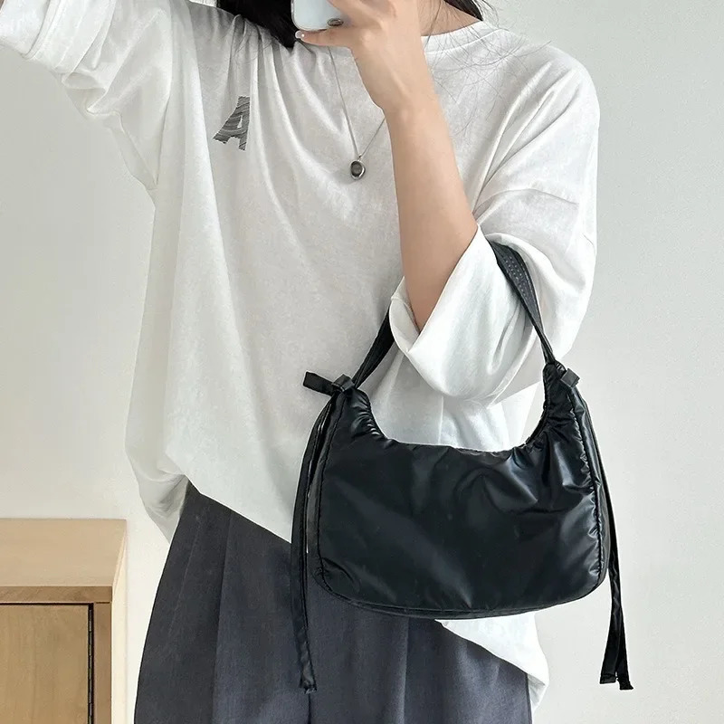 Fashionable and cute matching womens nylon handbag cool shopping PU autumn mini bag 241122