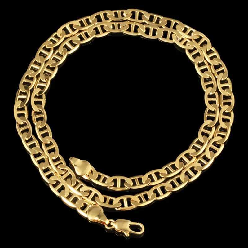 925 sterling silver necklace 6mm daily chain necklace bracelet jewelry gift for men and women 20cm/45-60cm 18K gold X241123