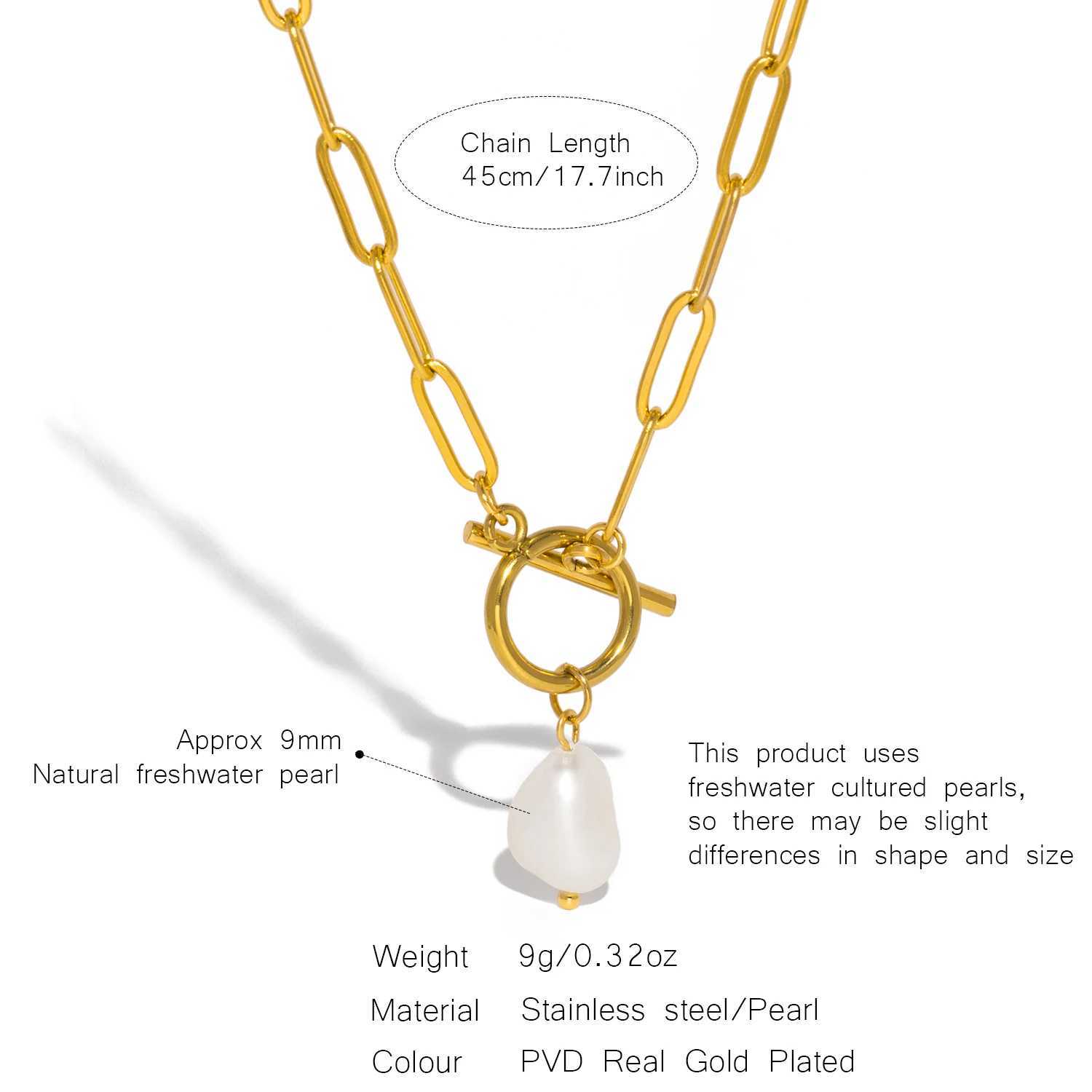 UHBINYCA Elegant Natural Pearl Necklace Suitable for Women Stainless Steel Chain and OT Buckle Anti Rust Jewelry X241123