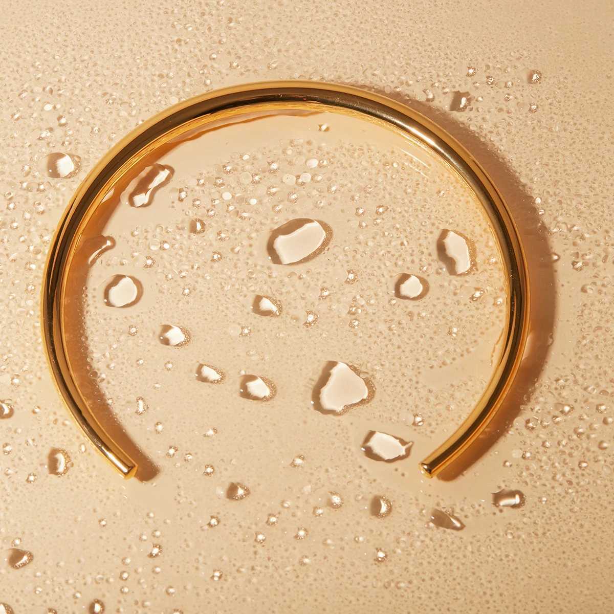 Stainl Steel Unique 18k Gold Plated Stylish Texture Simple Glossy Smooth Collar Women Anti Allergic Distinctive JewelryX241123