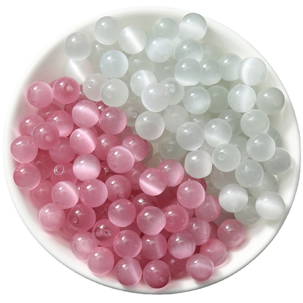 Antique cat's eye loose bead round bead DIY handmade necklace bracelet beaded bead jewelry accessories