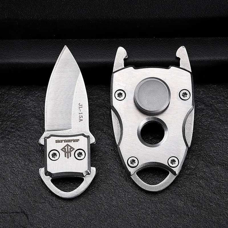 Decompression Toy 2in1 EDC Toys Fidget Spinner Mini Knife Outdoor Pocket High Hardness Self-defense Gyroscope for Adults Gift Small Folding Knife d240