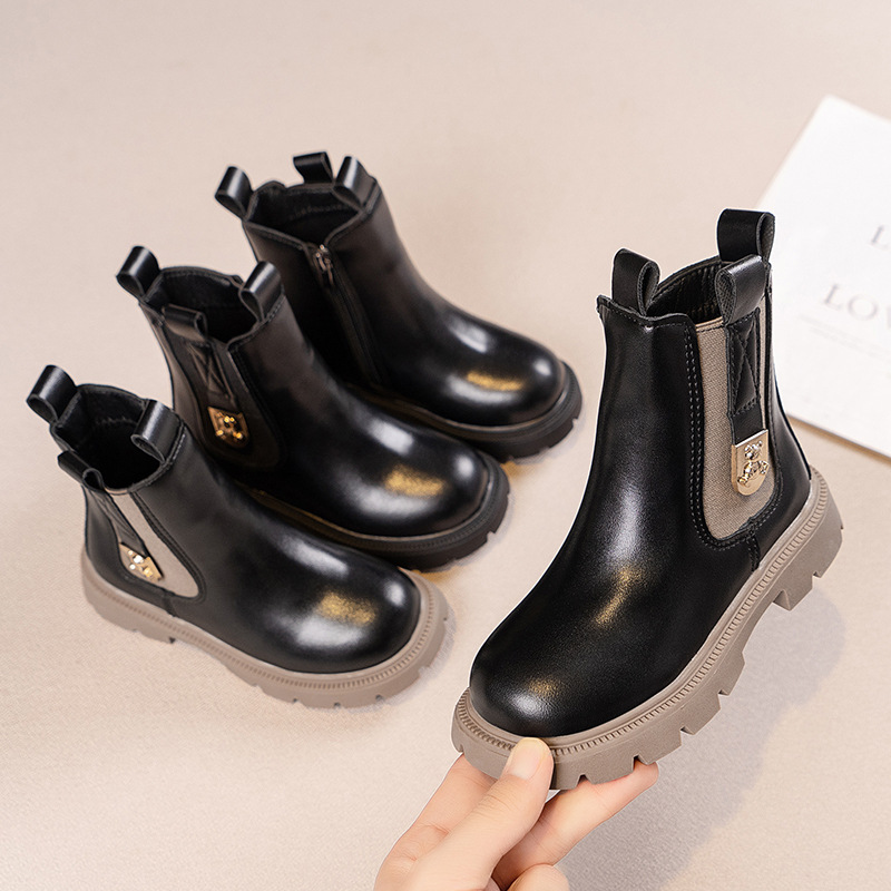 Winter Girls Boots Kids Shoes Girl Fall Fashion Toddler Boots British Child Winter Warm Waterproof Boy Ankle Boots Cutefeet Size 26-36