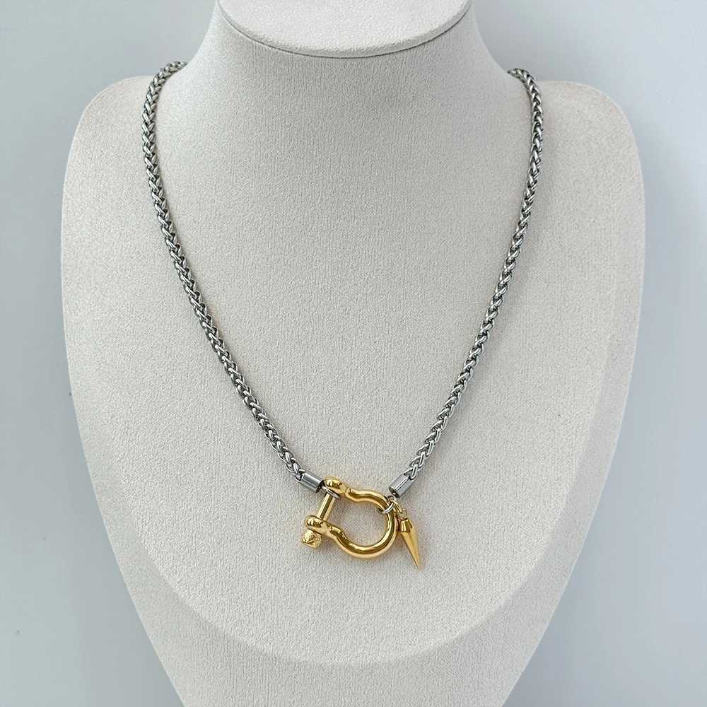 Oil free waterproof jewelry 18K gold-plated stainless steel rope chain necklace two tone necklace YF3383 X241123