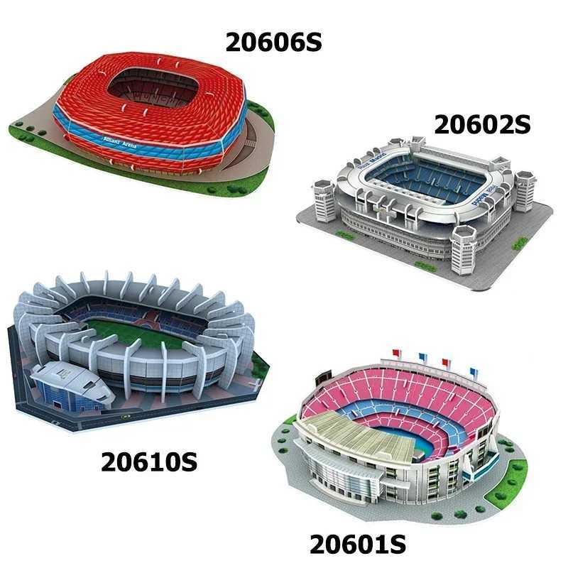 Mini football field 3D DIY puzzle world-renowned sports stadium model football game peripheral toys fans birthday toy gifts DDJ X241122
