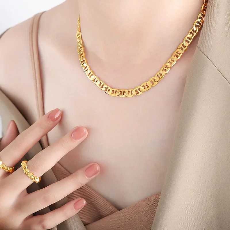 925 sterling silver necklace 6mm daily chain necklace bracelet jewelry gift for men and women 20cm/45-60cm 18K gold X241123