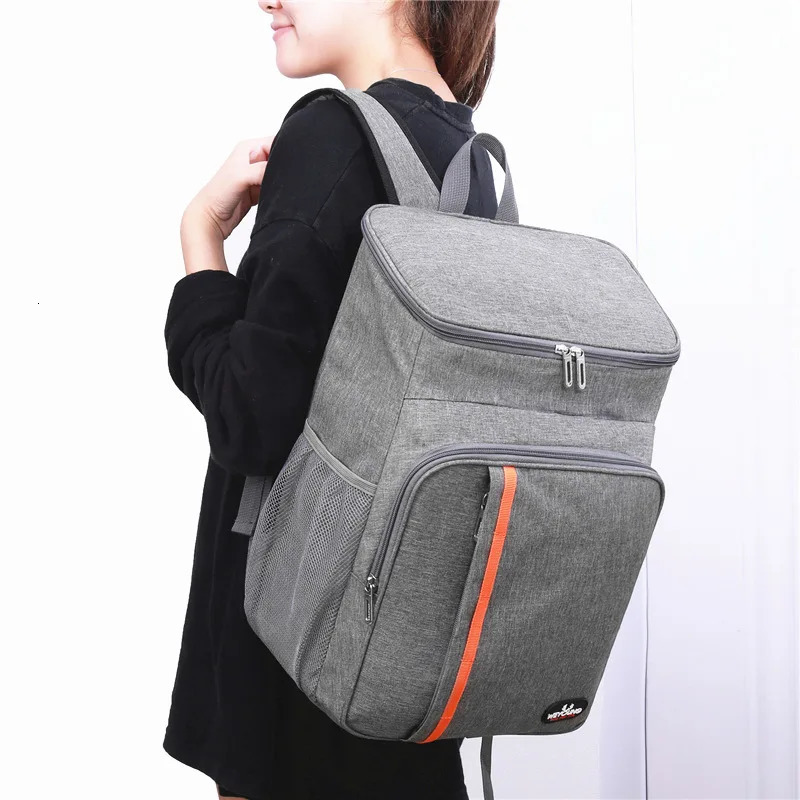 20L Portable Thermal Lunch Bag Food Box Durable Waterproof Cooler Ice Insulated Case Camping Oxford Dinner Backpacks Icebox 240409
