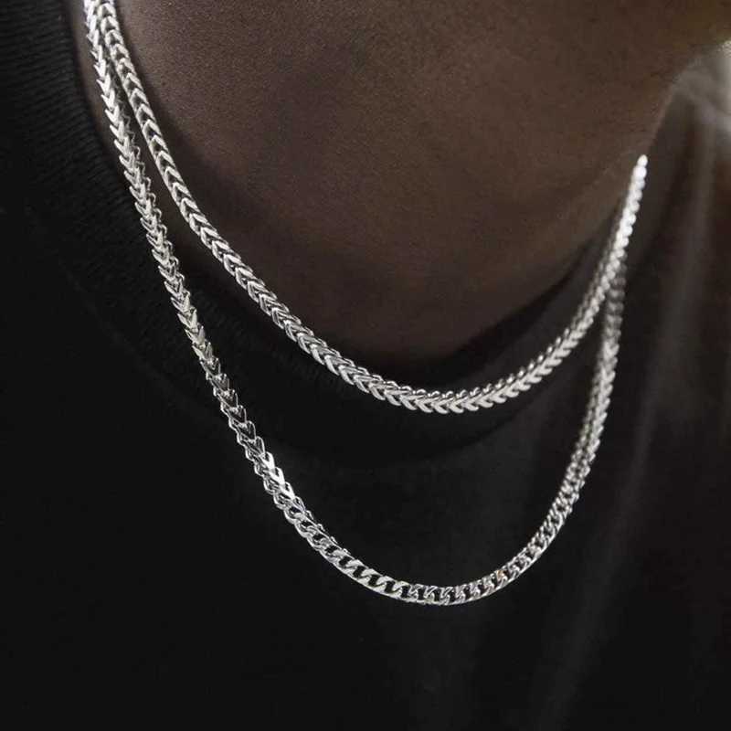 Franco Chain Necklace for Men Boys3mm Thick Stainl Steel NecklaceMale Chain Jewelry GiftsX241123