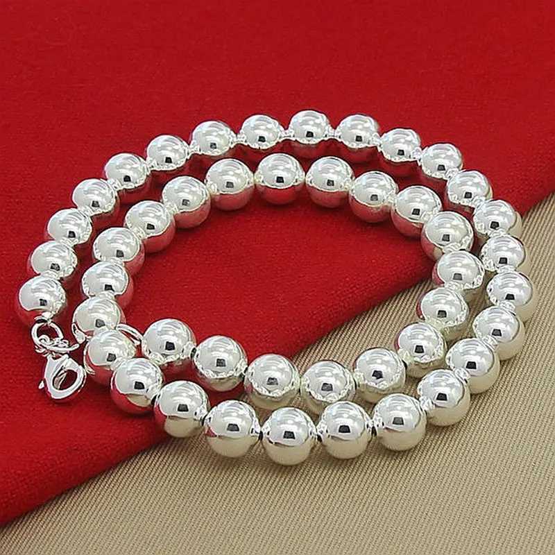 Andara 925 sterling silver 4MM/6MM/8MM/10MM smooth bead ball chain necklace X241123