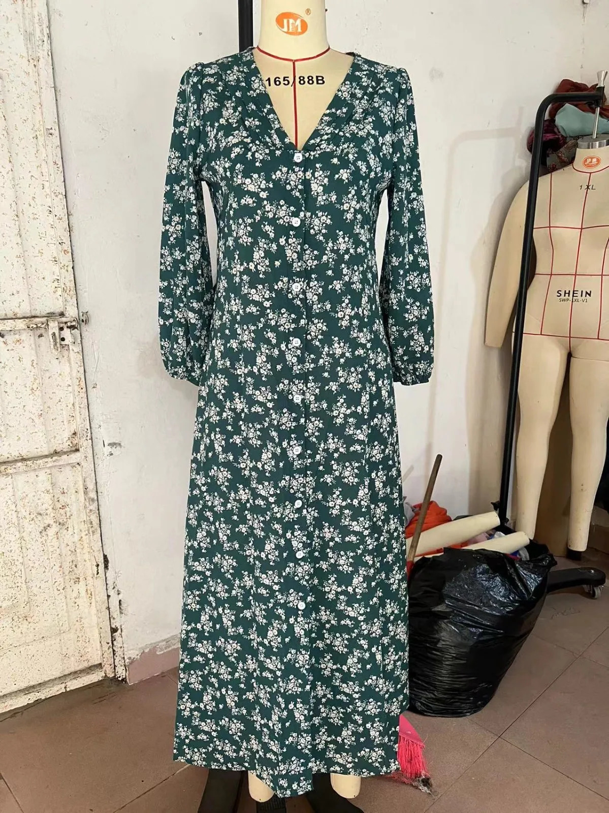 Womens Long Sleeve Bohemian Floral Maxi Dresses Loose Casual High Waist Boho Printed Dress Beach elegant womens dres 240419