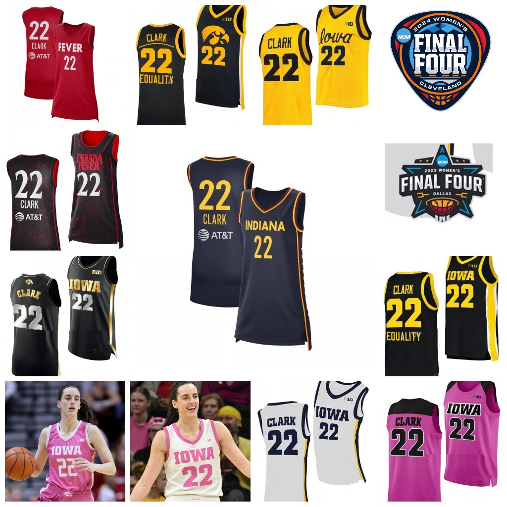 Men Kids Women 22 Caitlin Clark Basketball Indiana Fever Jerseys 2024 Iowa Hawkeyes 45 Hannah Stuelke 20 Kate Martin 3 Sydney Affolter 1 Molly Davis Shirt Final Four