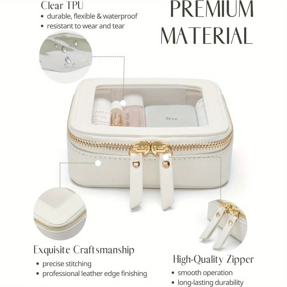 Small Cosmetic Bag for Purse Mini Makeup Cute Clear Pouch Travel Organizer Case Toiletry Waterproof Square Zipper 241115