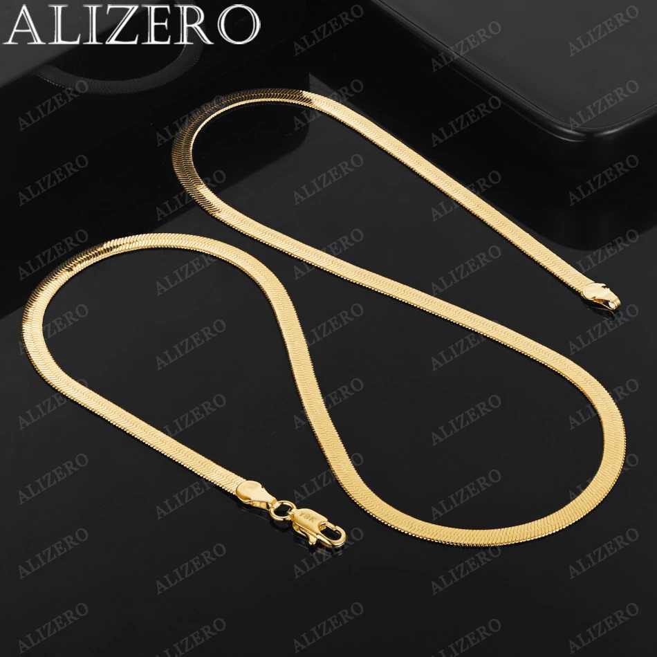 ZERO 18K gold 4mm flat chain necklace 18/20/22/24 inches womens fashion hip-hop blade chain exquisite jewelry wholesale X241123