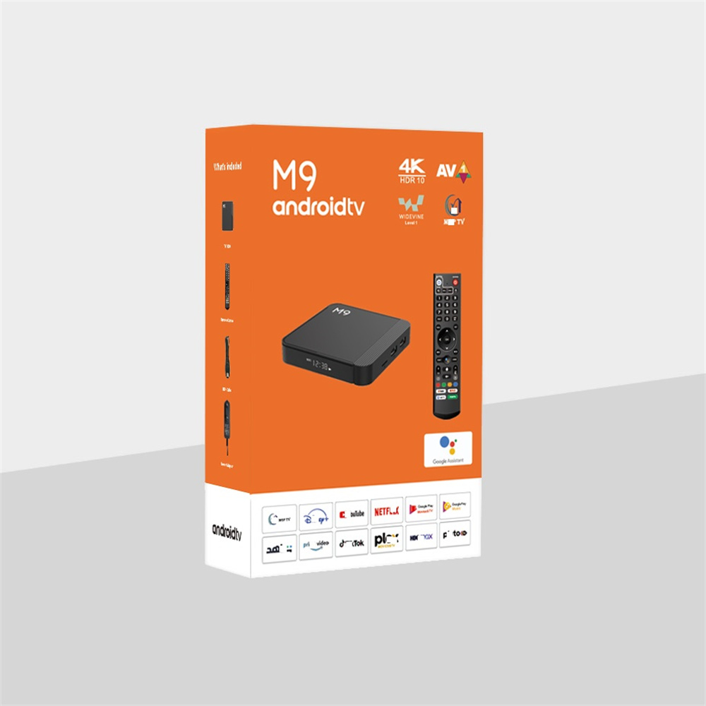 M9 ATV TV Box Big Voice remote 4K 2GB 16GB 4GB 32GB Dual Wifi Video Player Android 11 OS Set Top Box MTV VS Q8 tv box